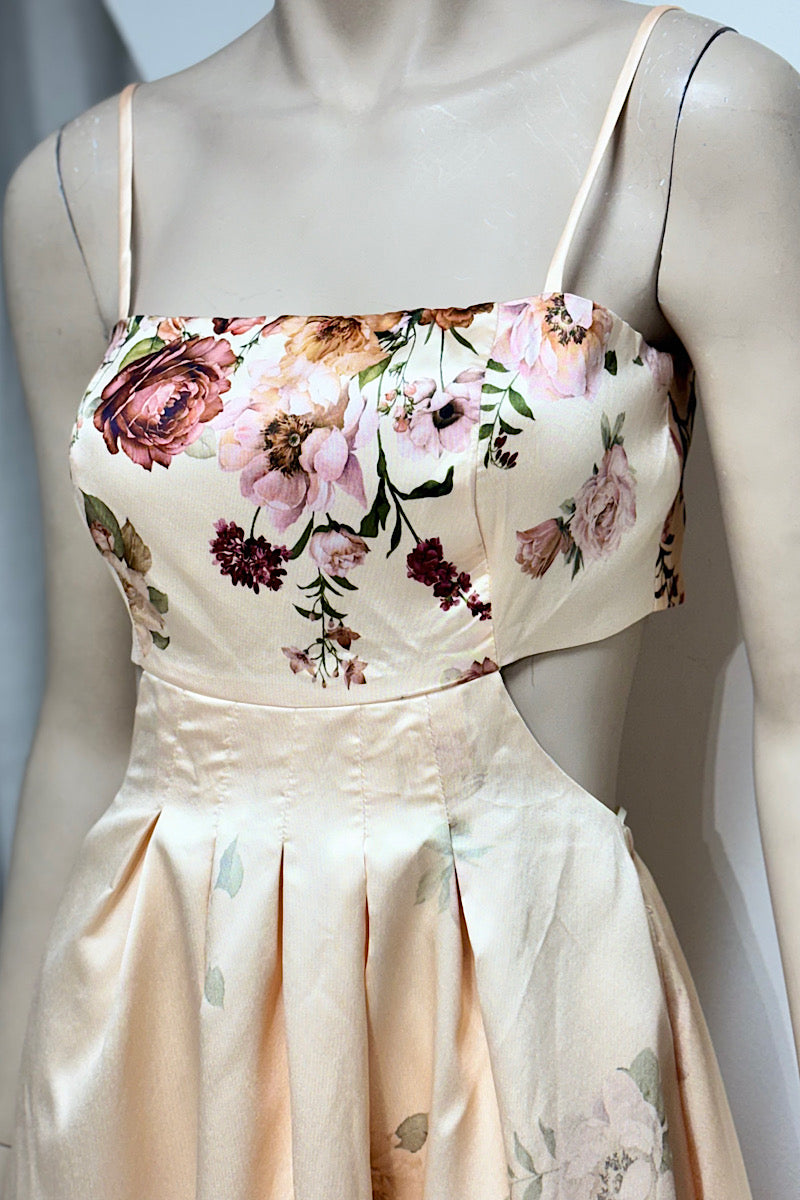 Floral Cut-Out Flowy Midi Dress