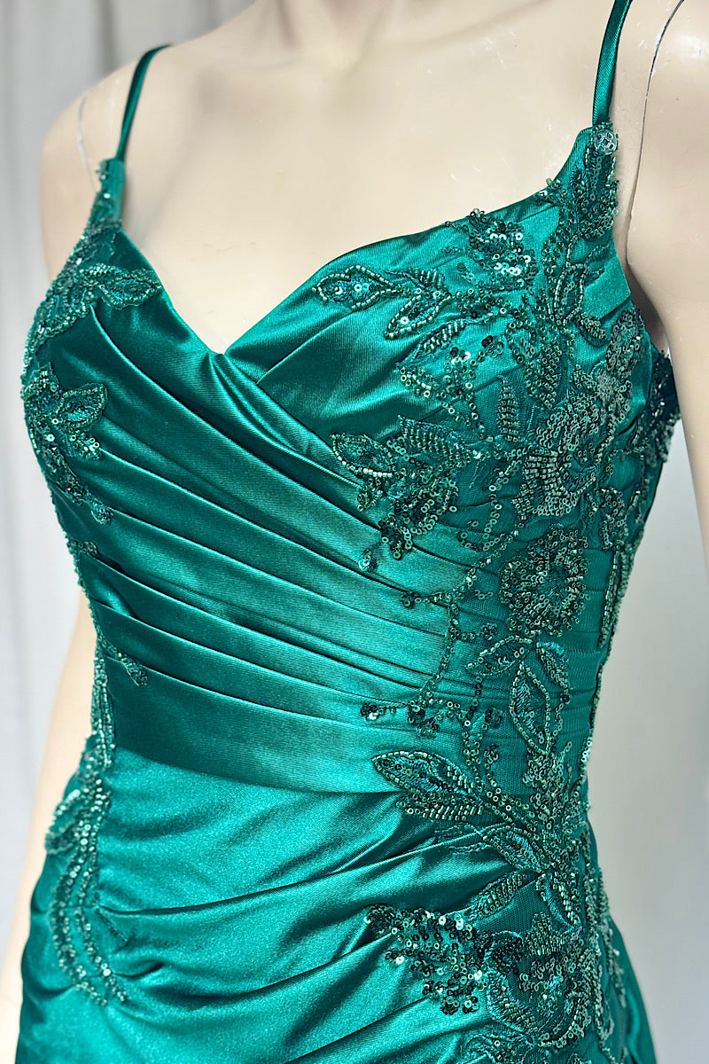 Beaded Embroidered Petal Sleeve Formal