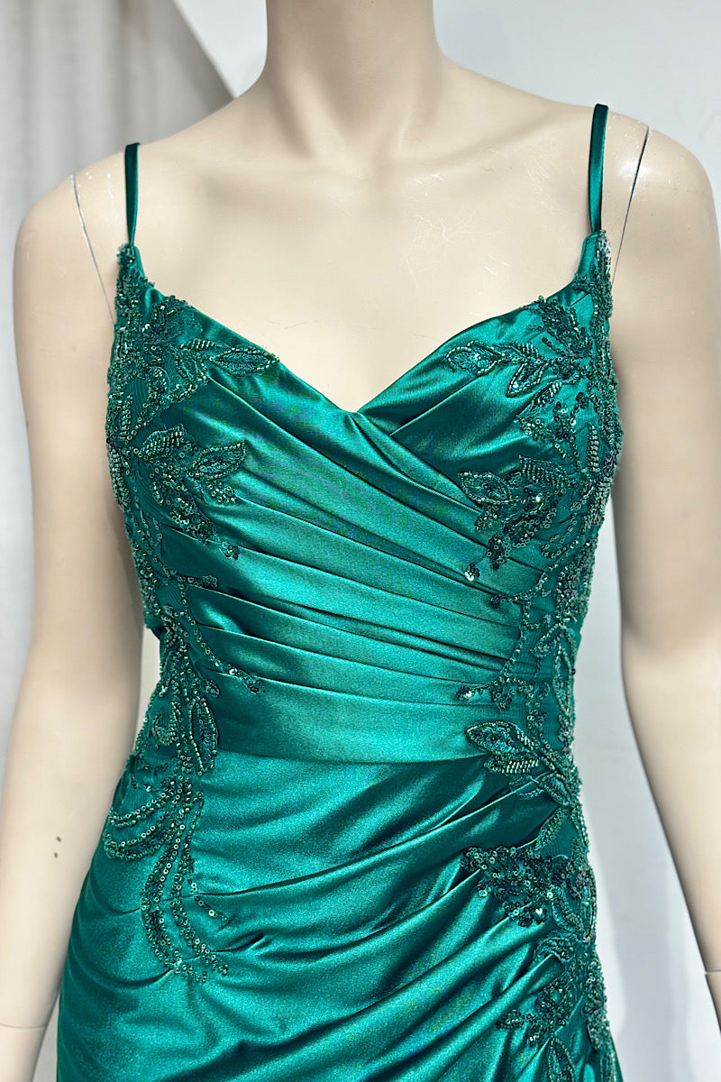 Beaded Embroidered Petal Sleeve Formal