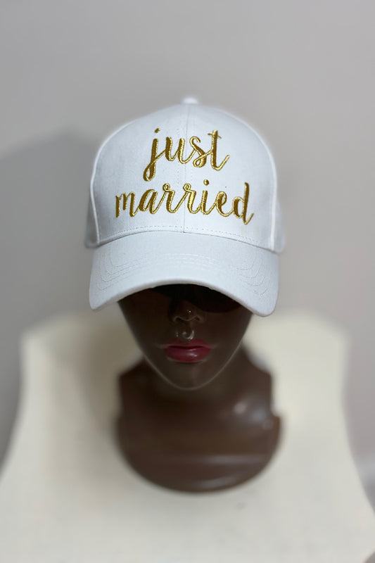 Just Married Baseball Cap With Veil
