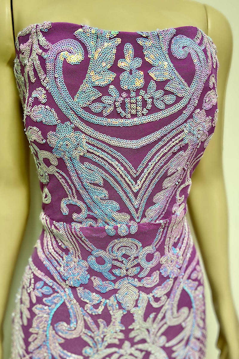 Sequin Violet Corset Formal