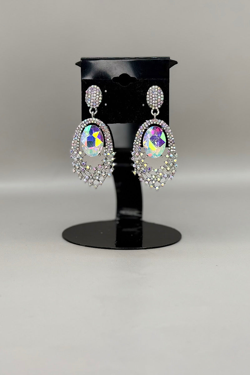 Earring- Silver Iridescent Collection