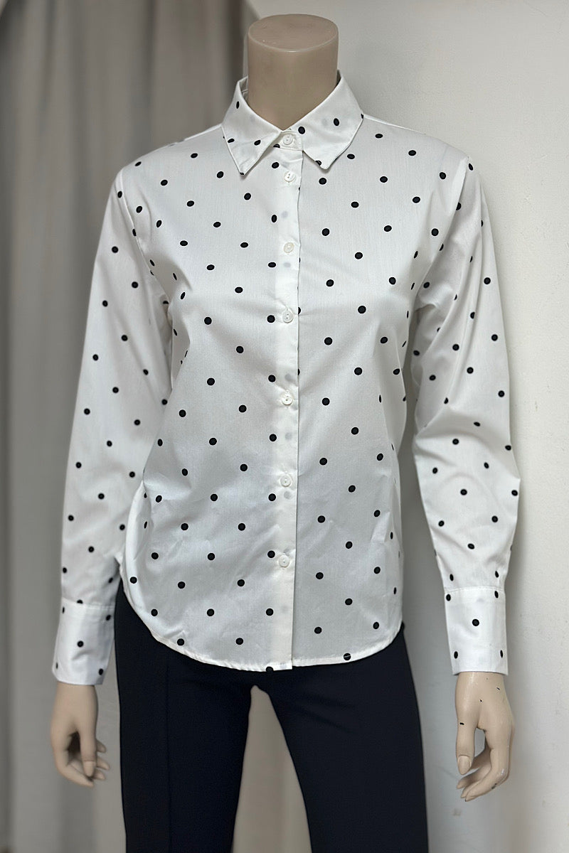 Polka Dot Button Down Top