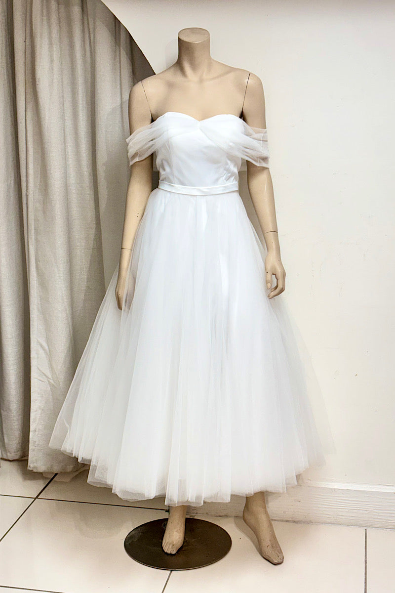 Off-Shoulder Flare Tulle Formal