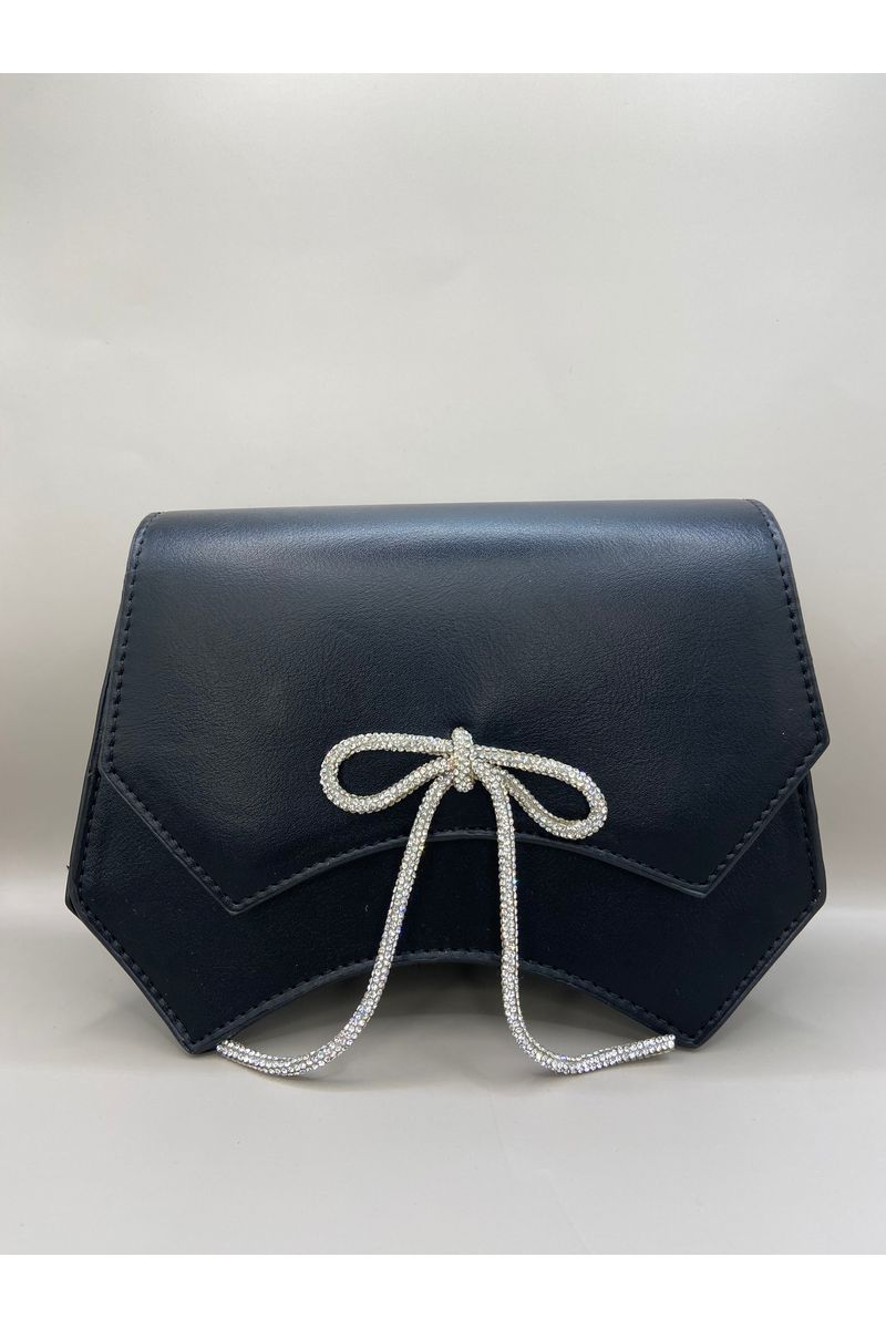 Silver Bow Clutch Bag