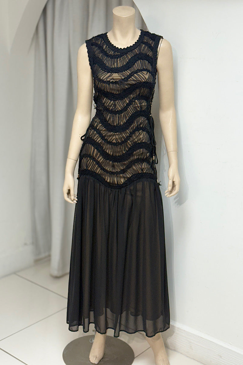 Side Corset Mesh Mermaid Maxi
