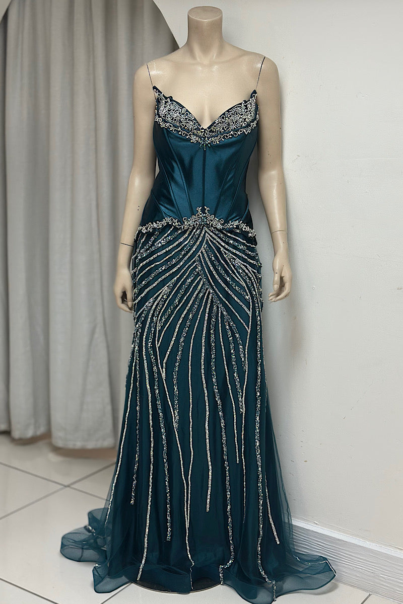 Embellished Corset Strapless Mermaid Formal