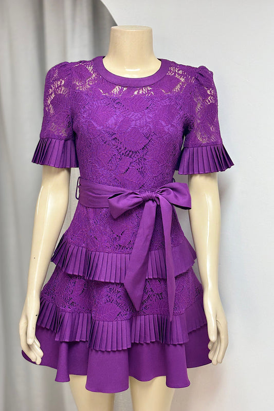 Purple Lace Layered Dress
