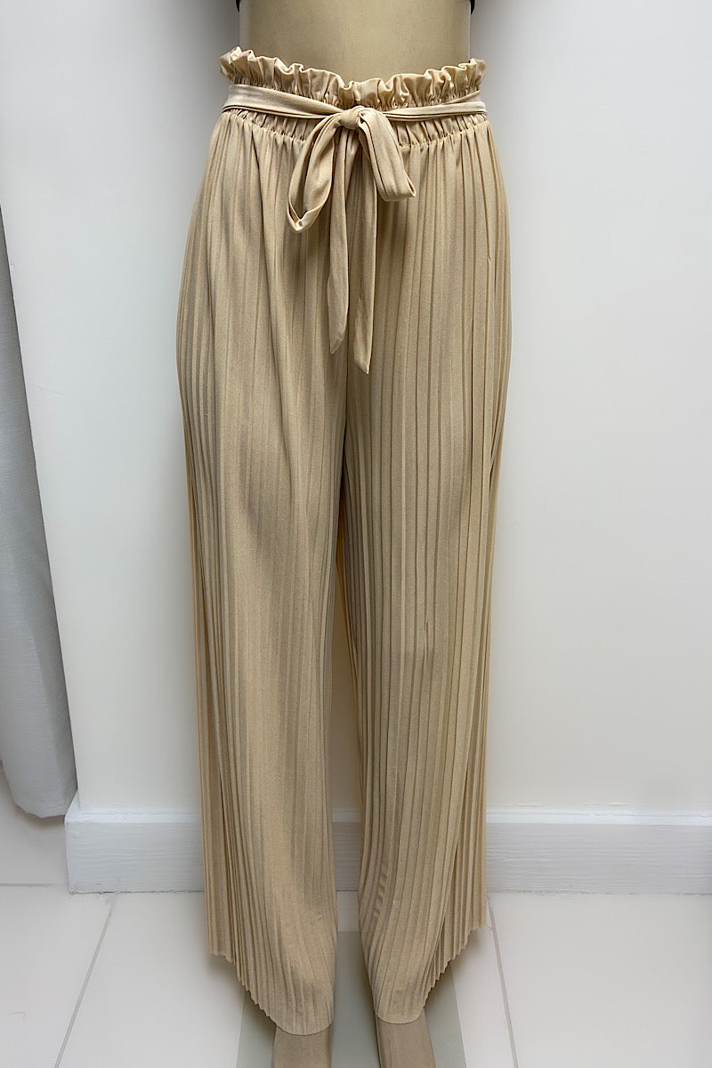 Satin Pleated Pants