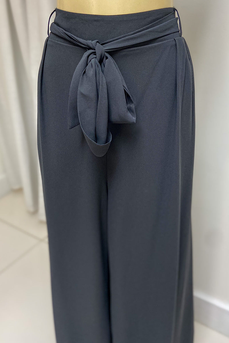 Curvy Wide Leg Tie Pants