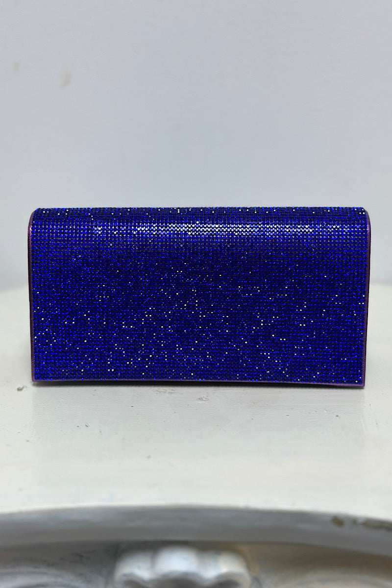 Rhinestone Fold-Over Clutch Bag