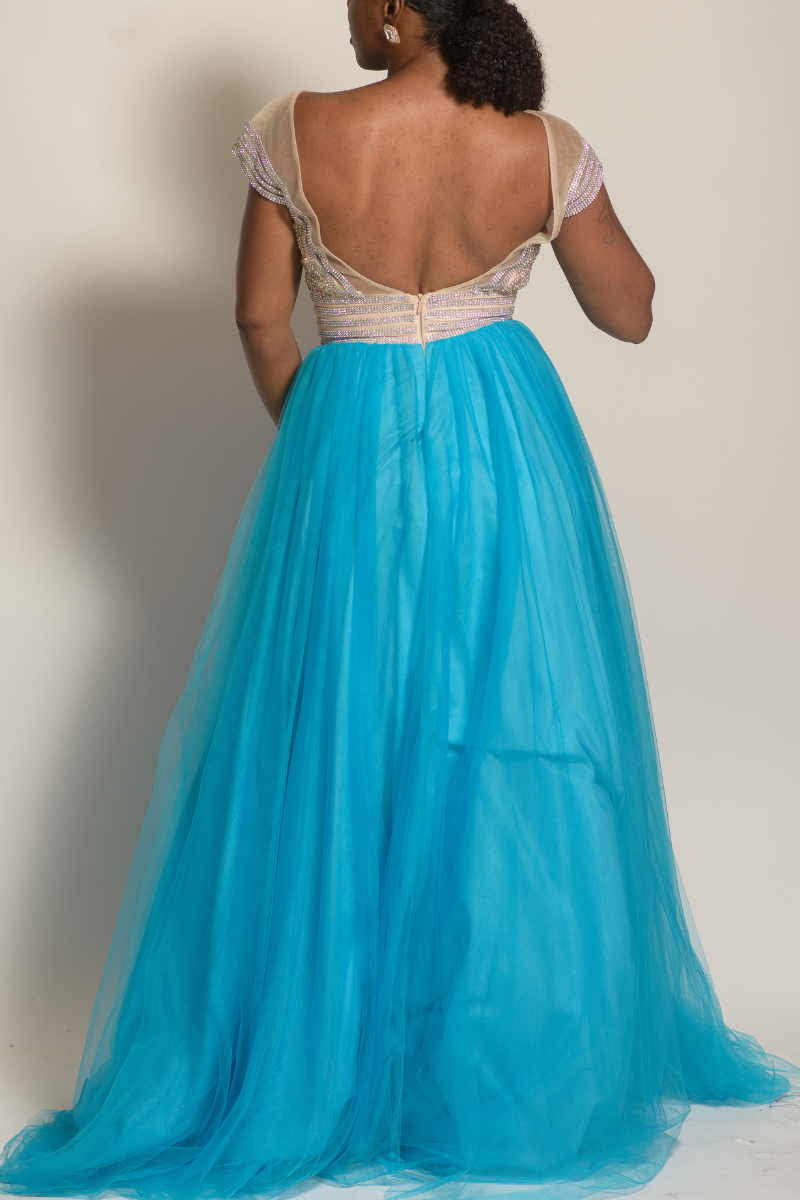 Cinderella Low Back Rhinestone Formal
