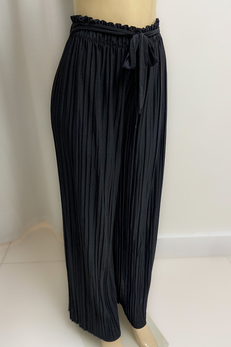 Satin Pleated Pants