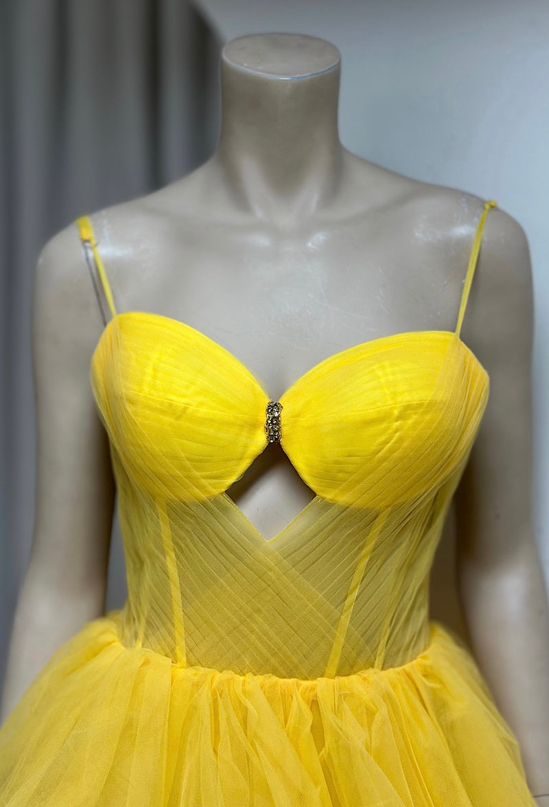 Cut-Out Layered Tulle Formal