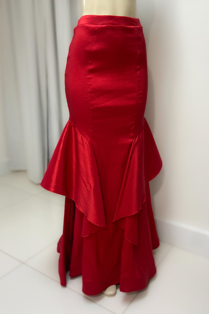 Midi Taffetta Skirt
