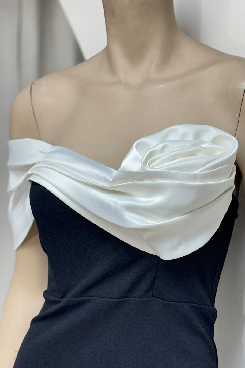 Rosette One-Shoulder Mini Dress