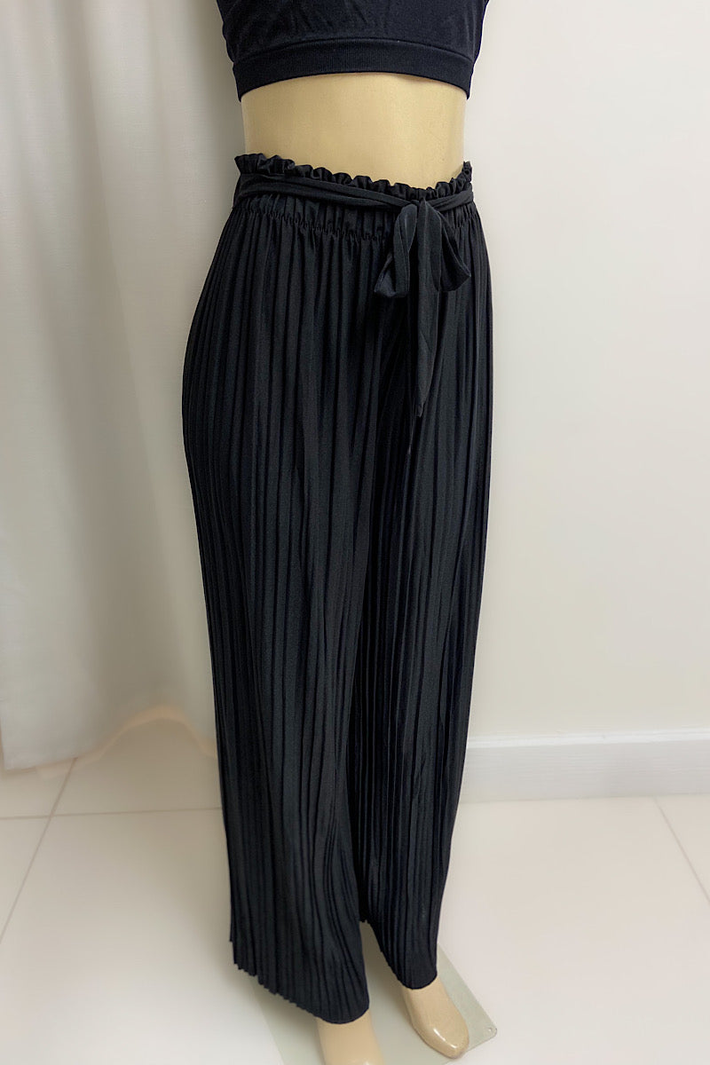 Satin Pleated Pants