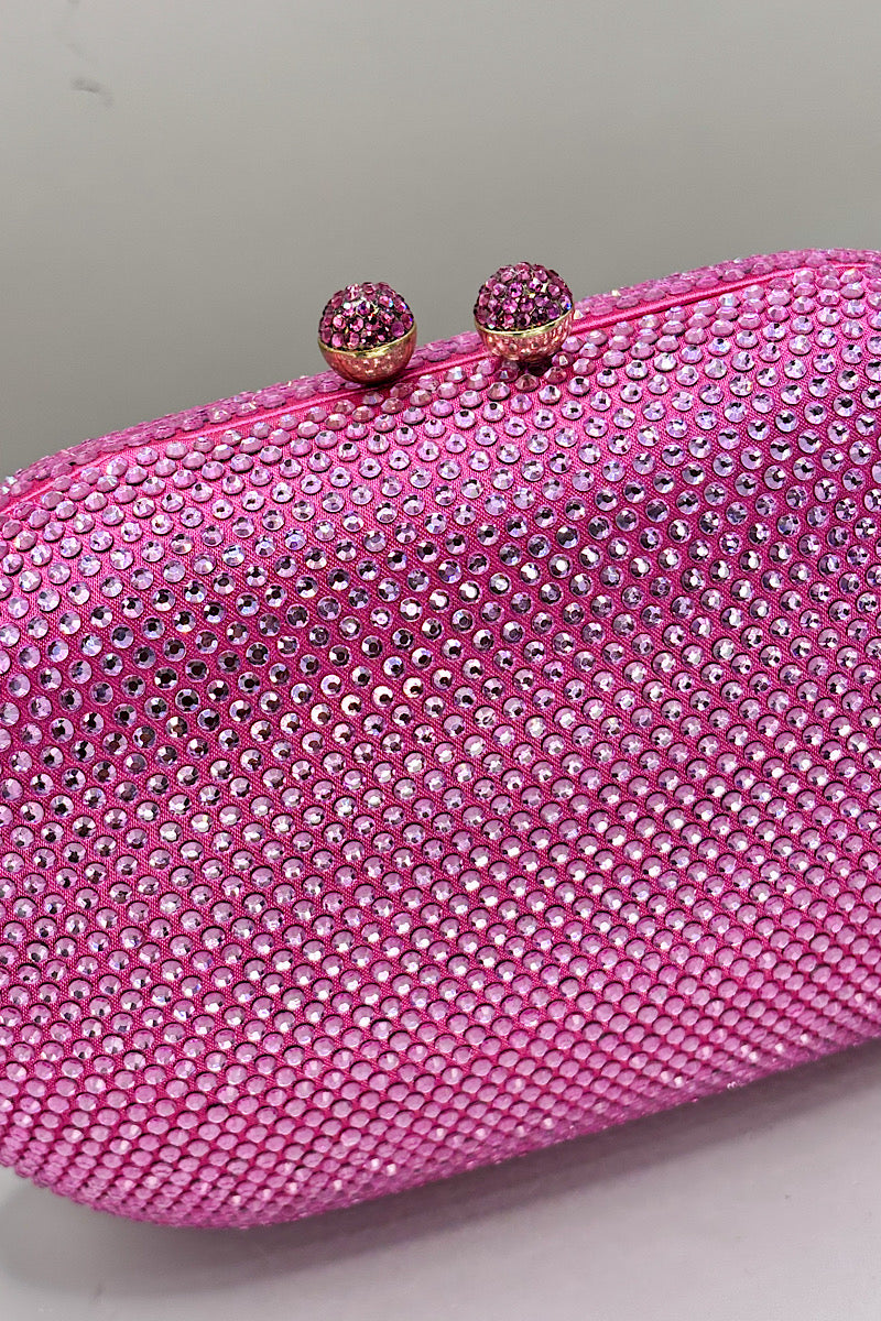Mini Round Rhinestone Clutch
