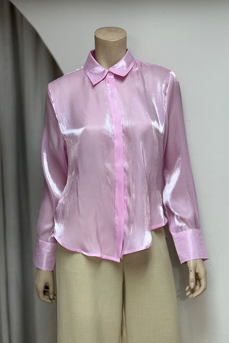 Shimmer Semi-Sheer Office Top