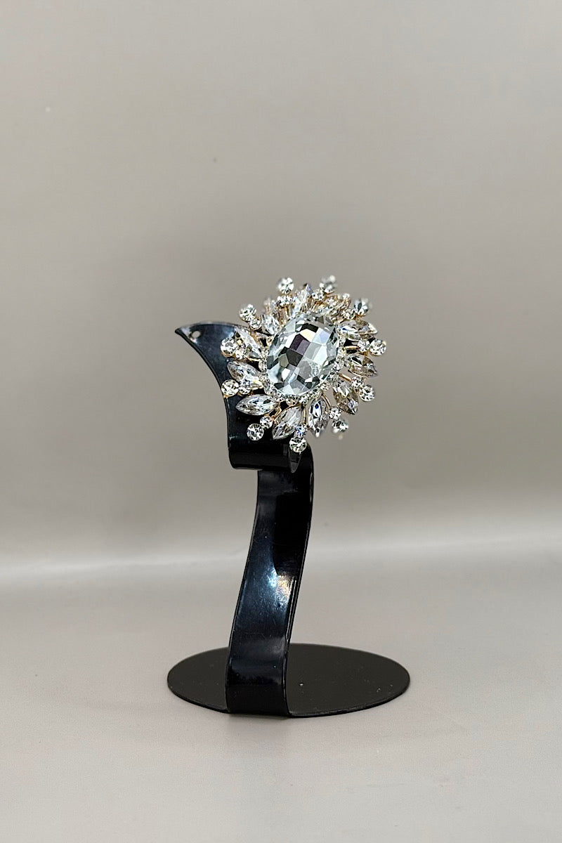 Rhinestone Sun Brooch