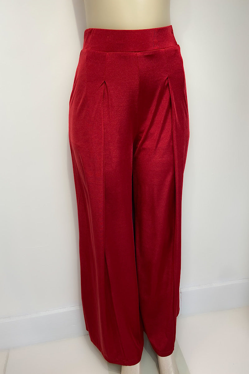 Shiny Wide Leg Flowy Pants