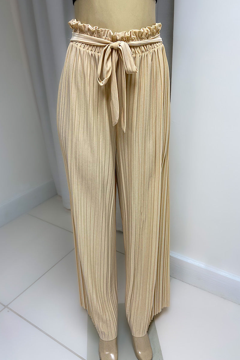 Satin Pleated Pants