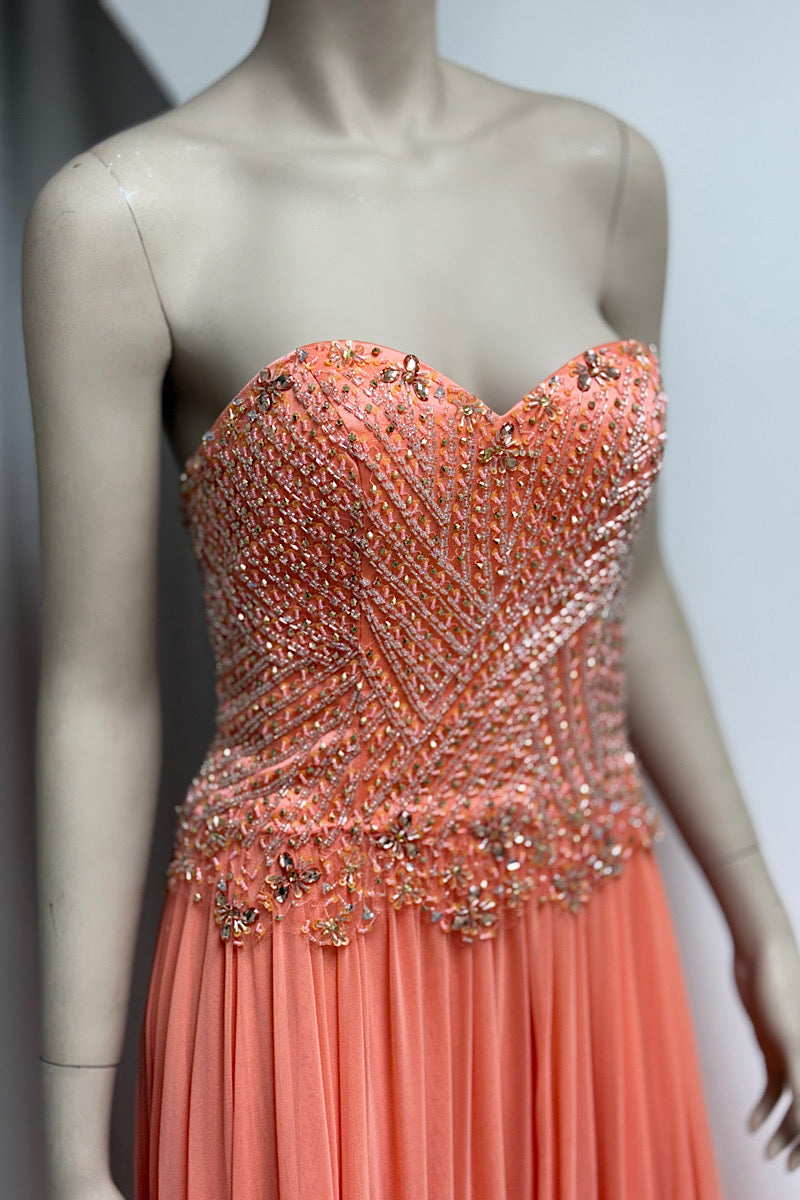 Strapless Sweetheart Embellished Bodice Formal