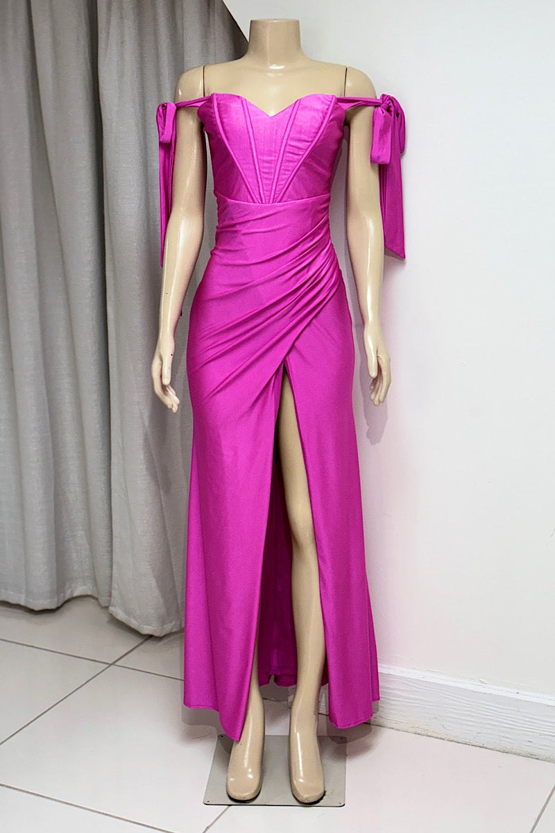 Pink Corset Formal Dress