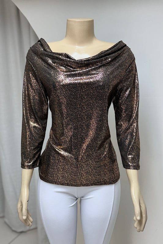 Gold Cowl Neck Top
