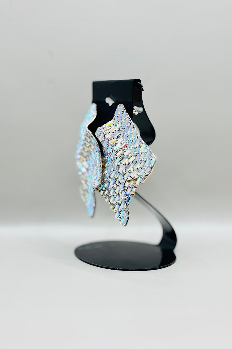 Earring- Silver Iridescent Collection