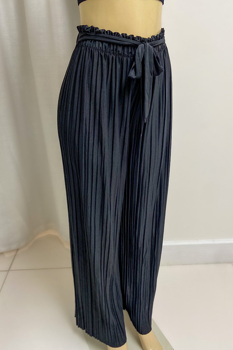 Satin Pleated Pants