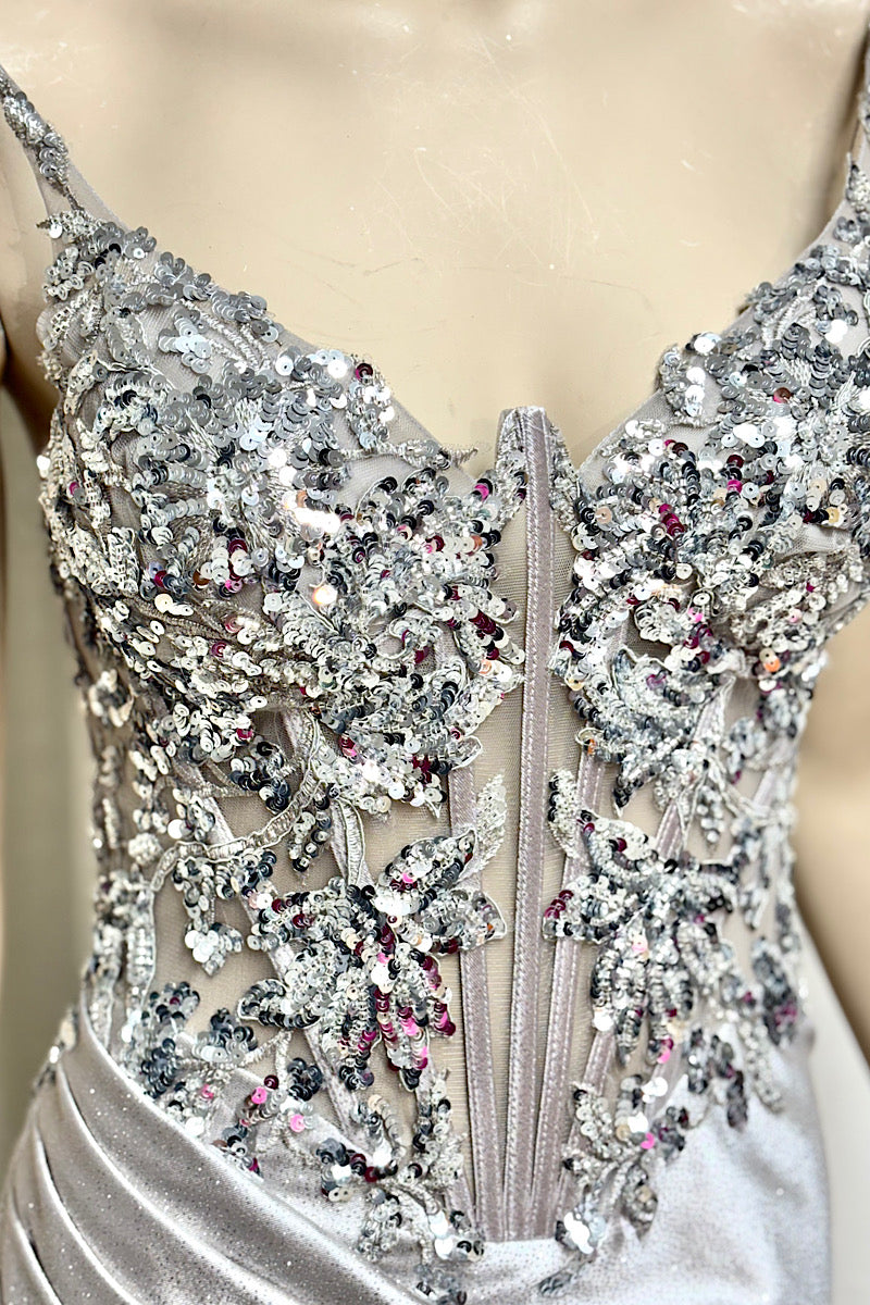Fitted Bustier Sequin Formal