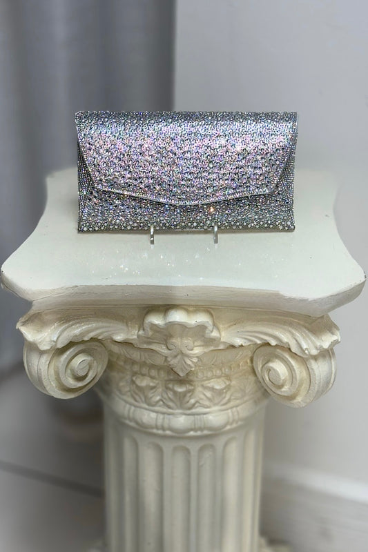 Geometric Rhinestone Envelope Clutch