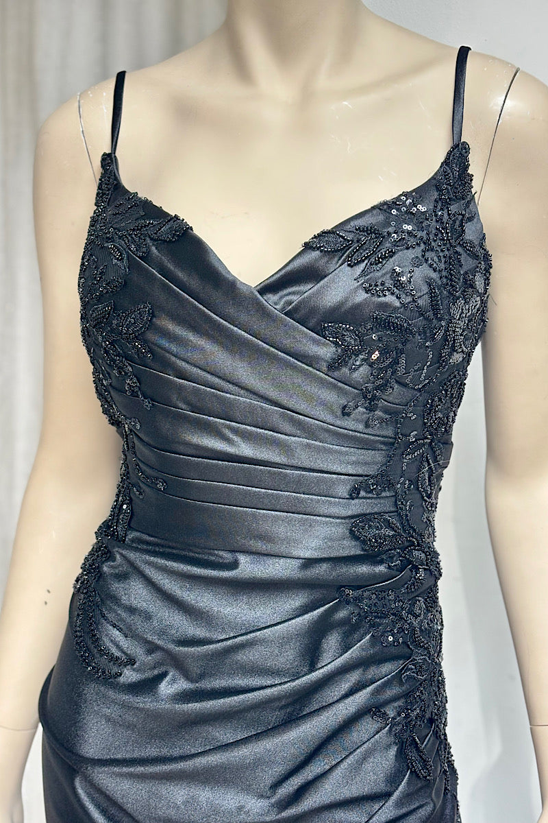 Beaded Embroidered Petal Sleeve Formal