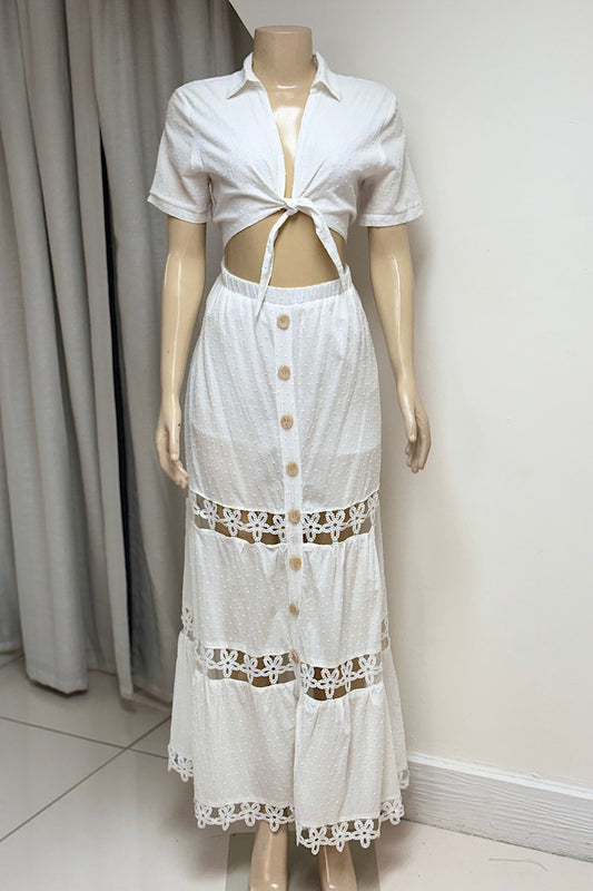 White Maxi Cutout Dress