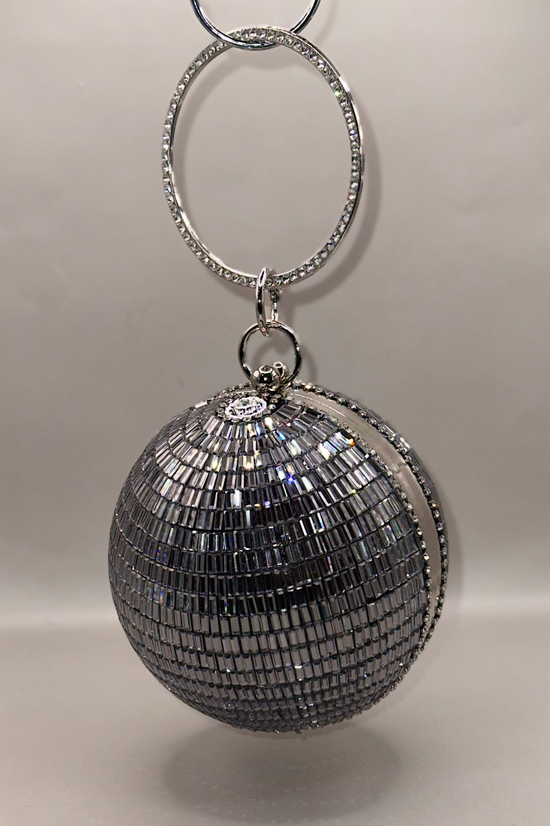 Spherical Rhinestone Wristlet Clutch