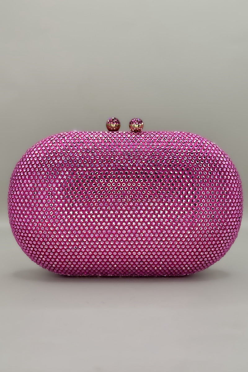 Mini Round Rhinestone Clutch
