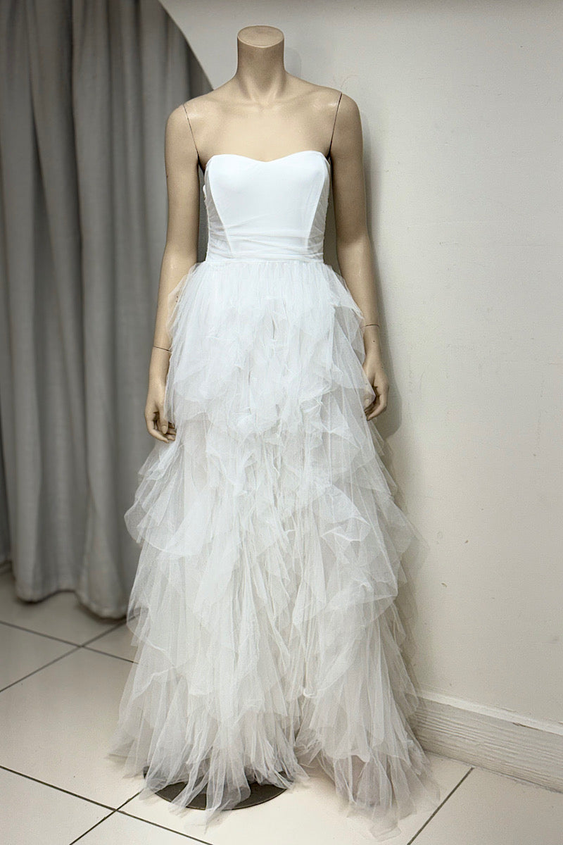 Layered Tulle Strapless Formal