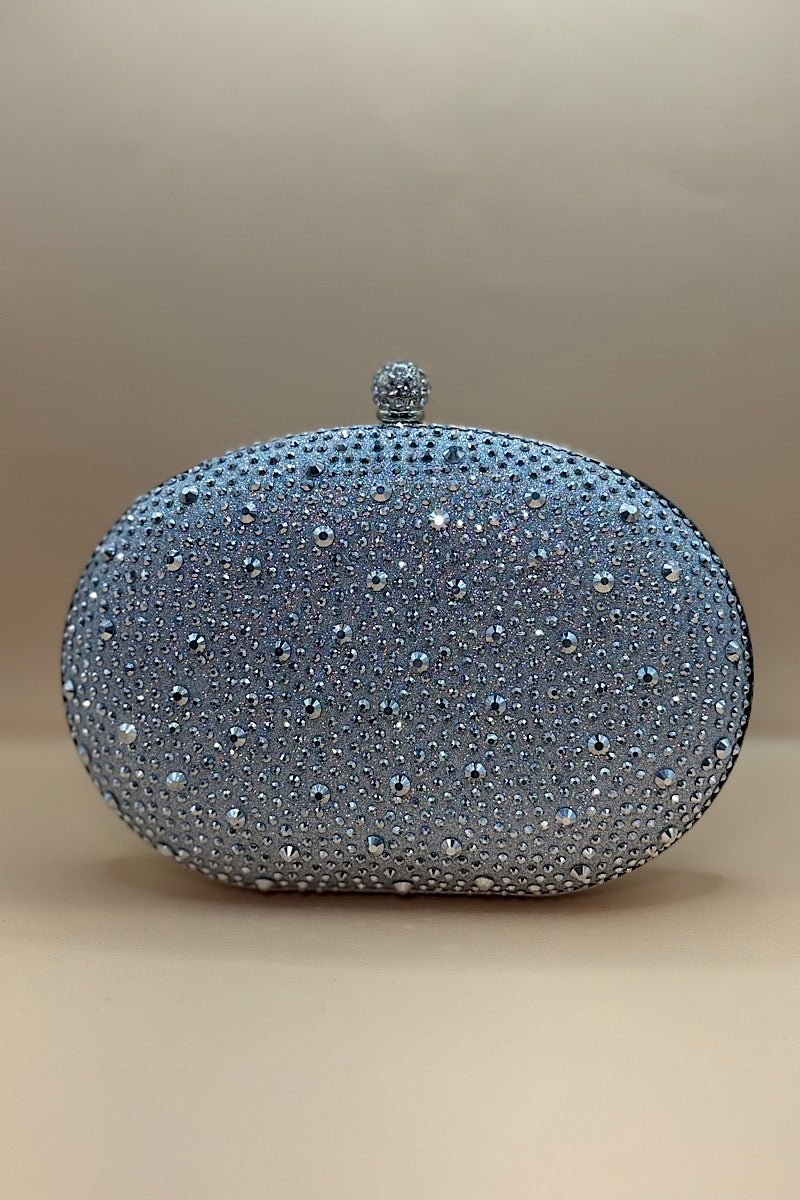 Oval Rhinestone Clutch