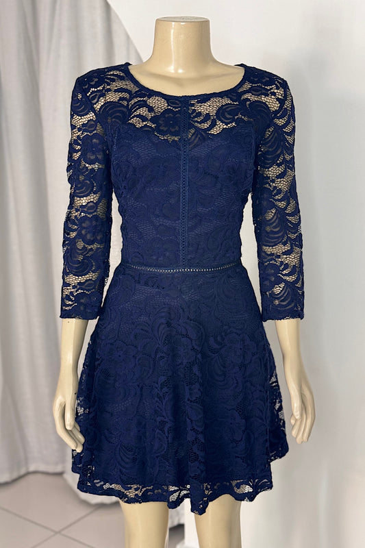 Lace 3/4 sleeve A-Line Dress