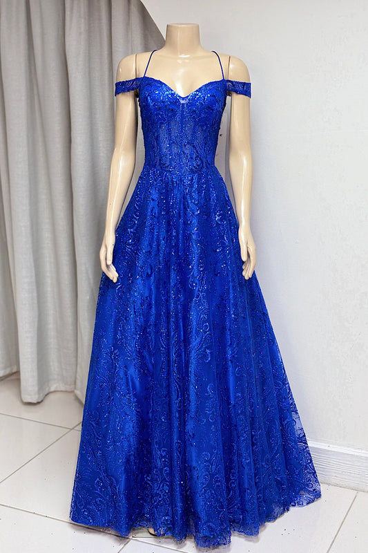 Royal Blue Sequin Ball Gown
