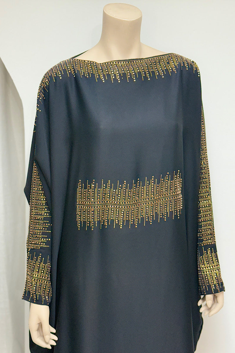 Jeweled Flowy Kaftan Dress