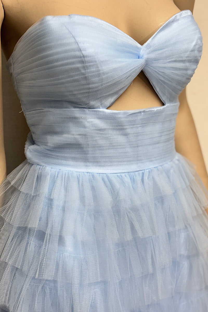 Tiered Tulle Cut-Out Formal