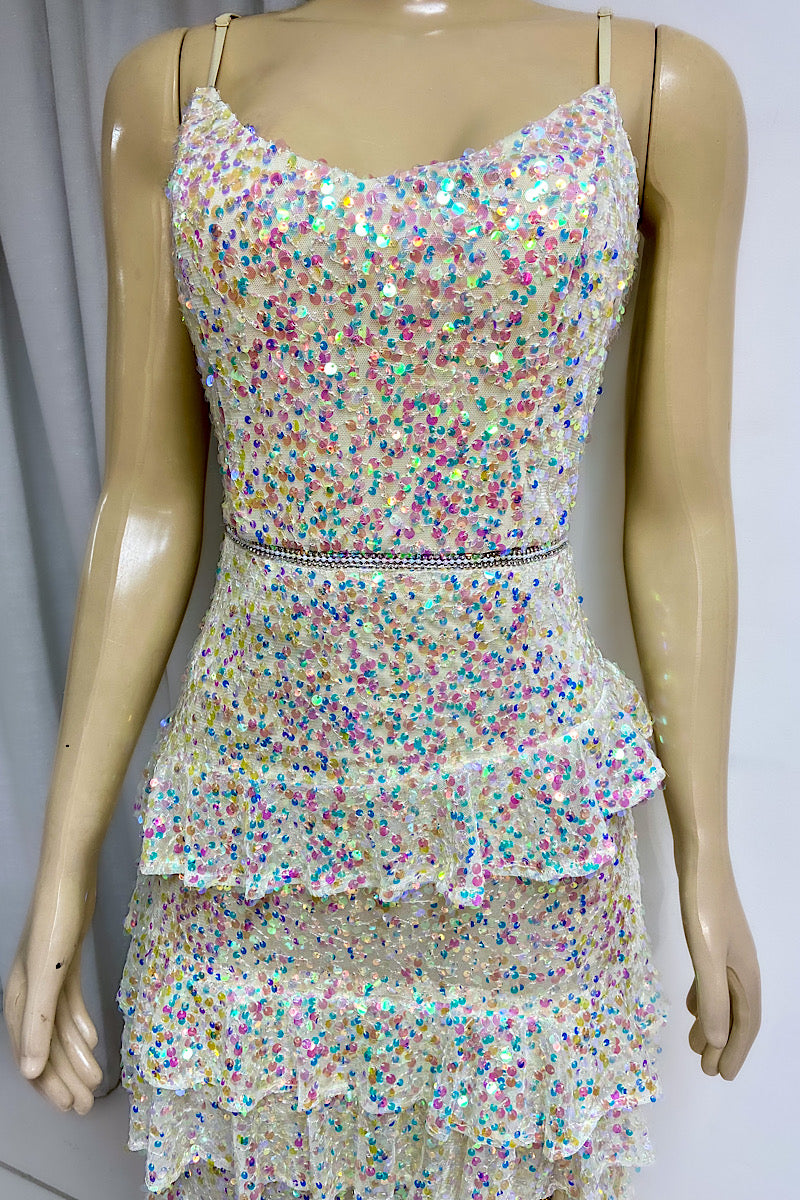 Yellow Iridescent Flounce Formal