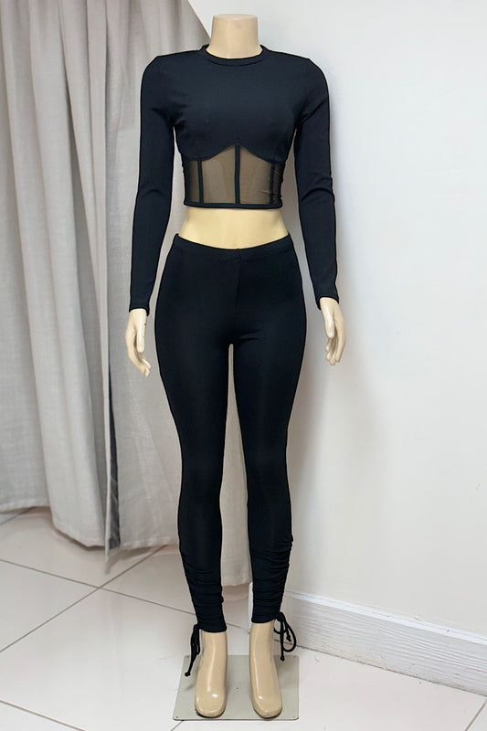 Long Sleeve Crop Leggings Set