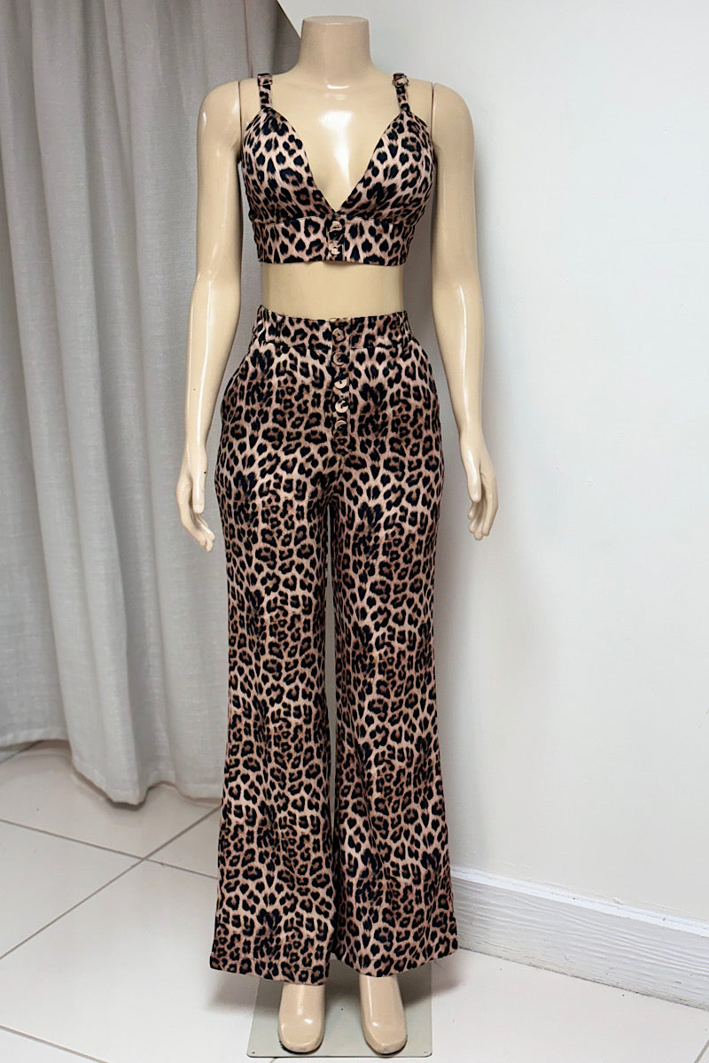 3 Piece Leopard Pant Suit