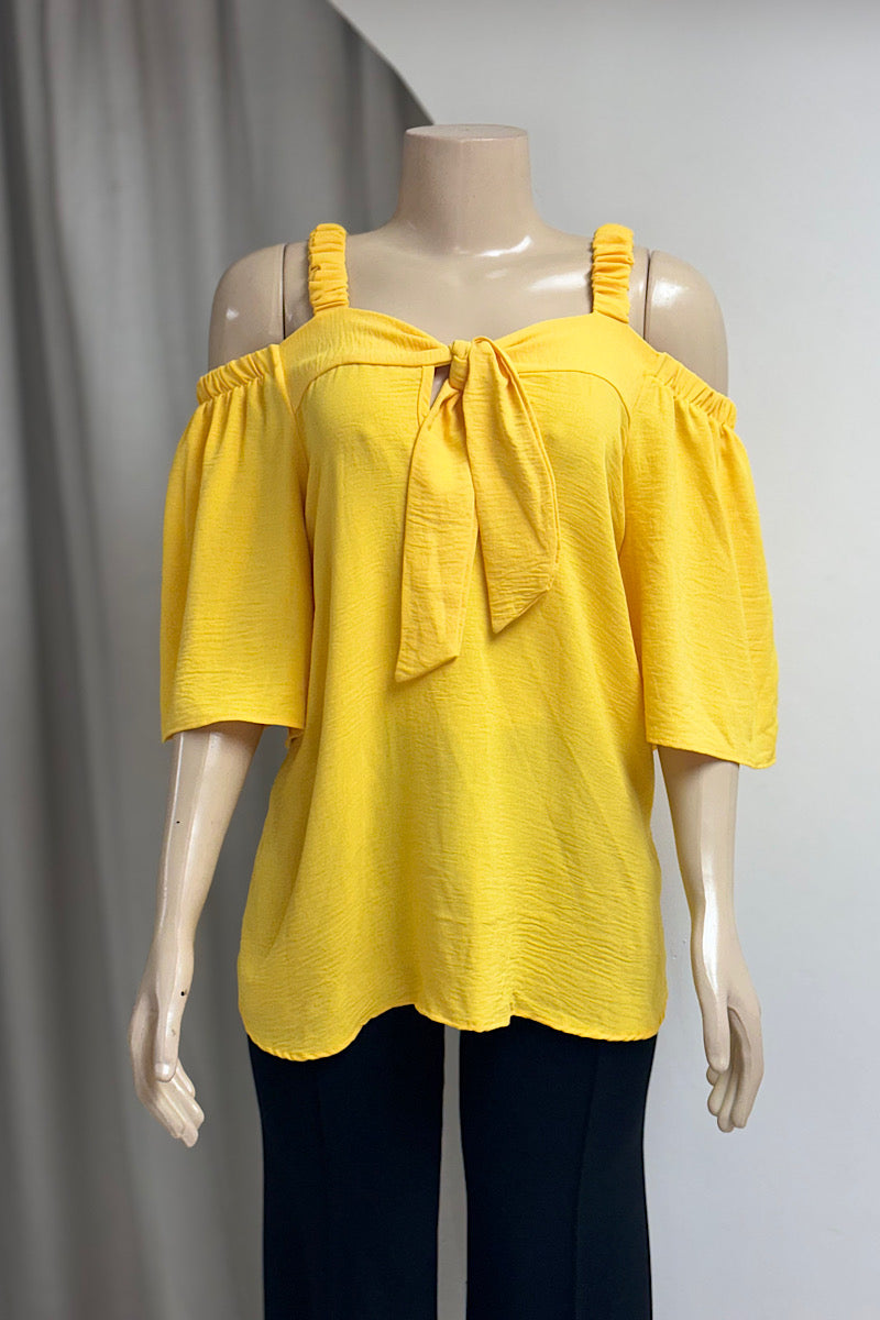 Curvy Cold-Shoulder Flowy Top