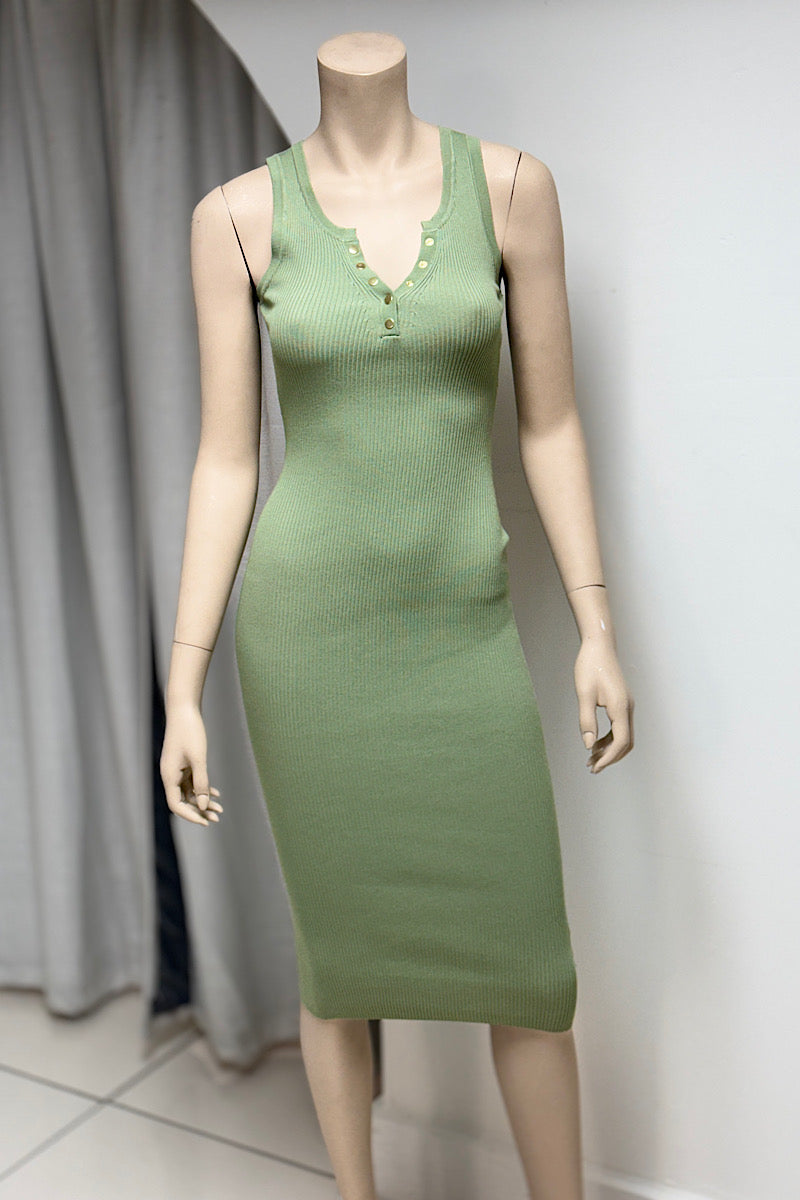 Sleeveless Bodycon Sweater Dress