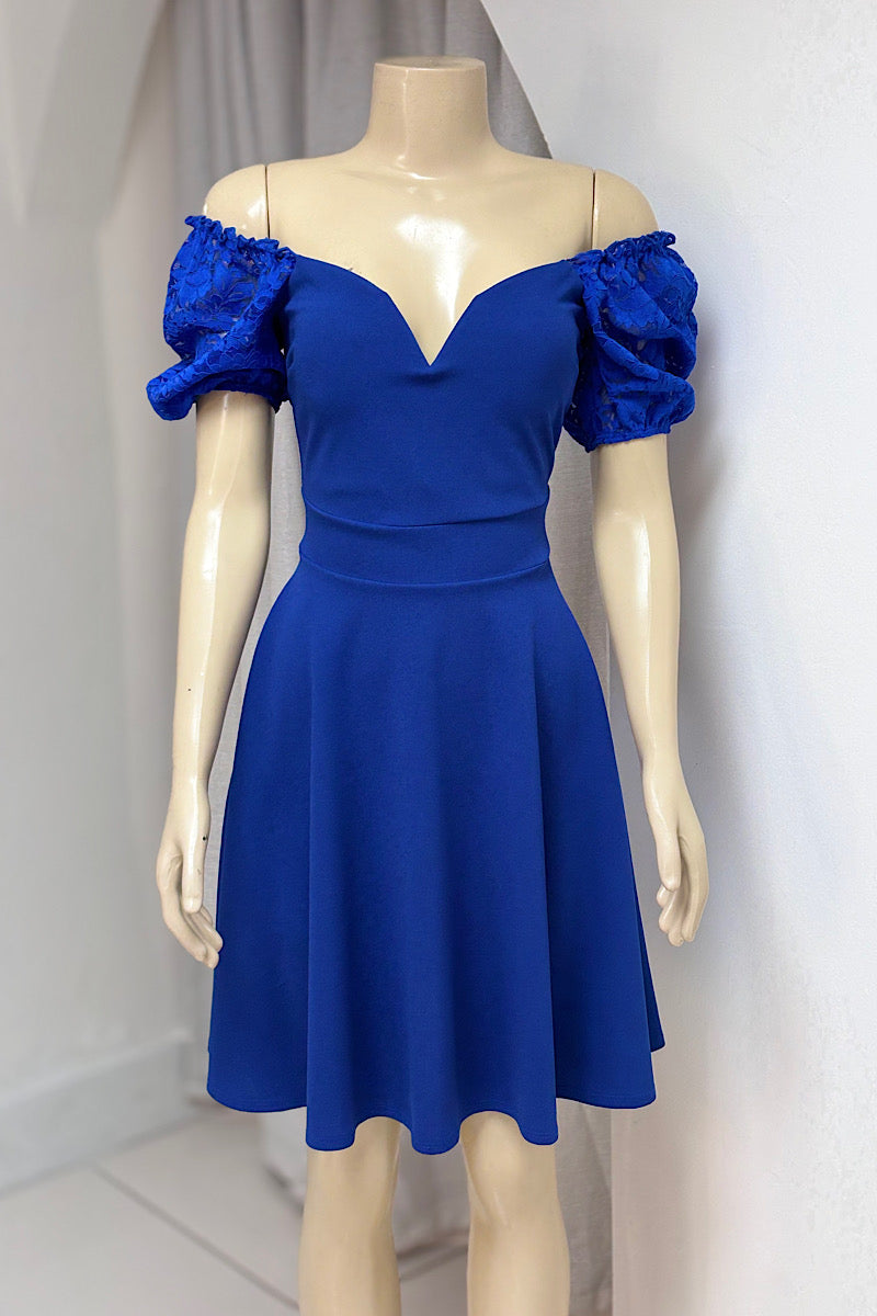 Lace Puff Sleeve Dress