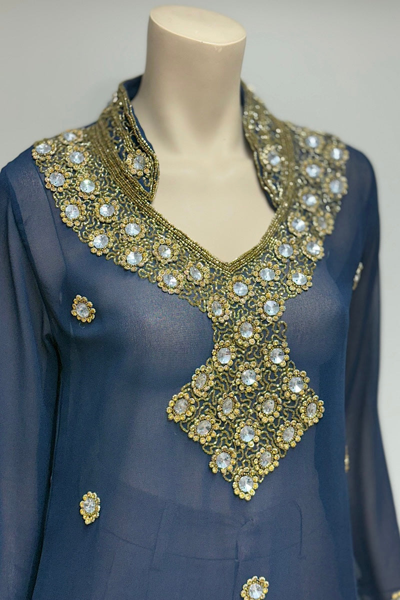 Beaded Rhinestone Embellished Tunic